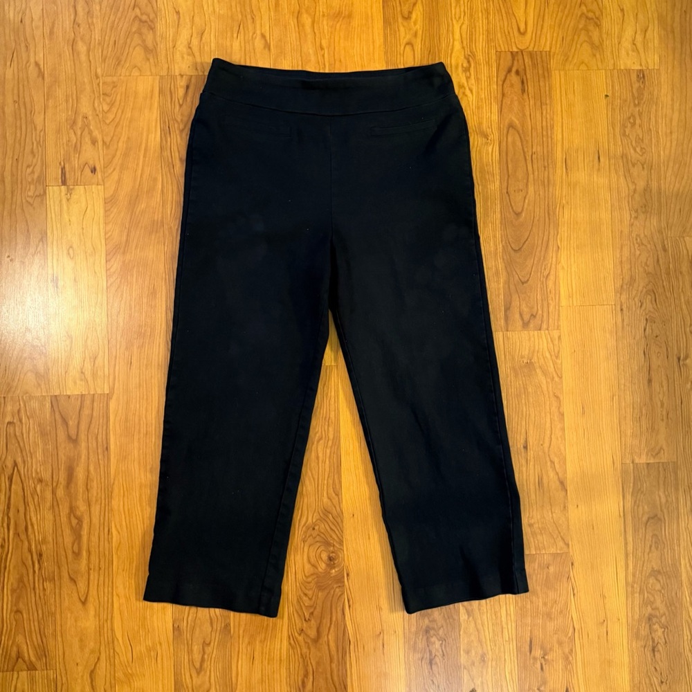 Wonderly Size 14 Black Pull-On Wide Leg Pants, EUC